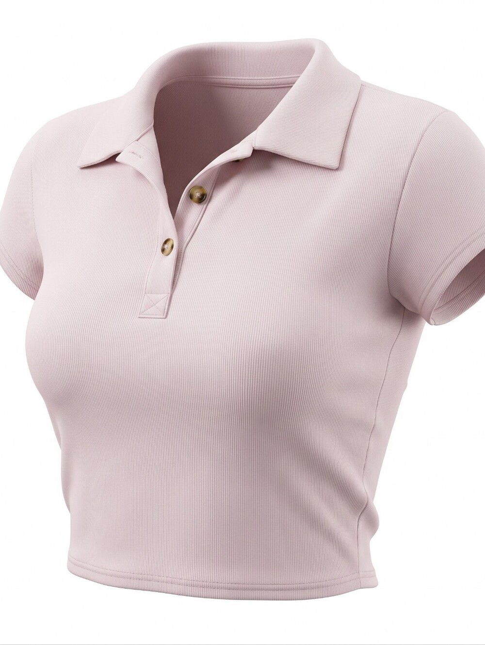 ALO Yoga Choice Polo Pink Sugar Cropped Short Sleeve Top Size S - Picture 3 of 8